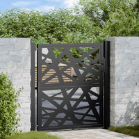 vidaXL Garden Gate Black 100x100 cm Steel Light Design