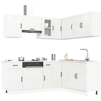 vidaXL 11 Piece Kitchen Cabinet Set Kalmar Gloss White Engineered Wood