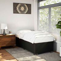 vidaXL Bed Frame without Mattress Black Single Faux Leather