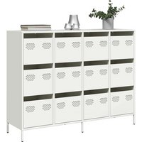vidaXL Sideboard White 135x39x103.5 cm Cold-rolled Steel