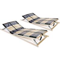 vidaXL Slatted Bed Bases without Mattress 2 pcs with 42 Slats 70x200 cm