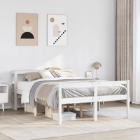 vidaXL Senior Bed with Headboard without Mattress White 120x190 cm Small Double