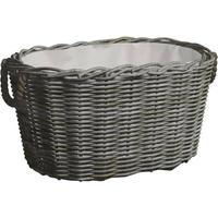 vidaXL Firewood Basket with Carrying Handles 60x40x28 cm Grey Willow