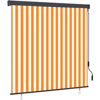 vidaXL Roller Blind White and Orange 180 x 250 cm Fabric and Aluminum