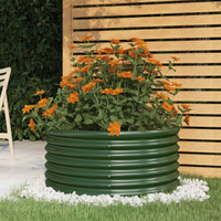 vidaXL Garden Planter Galvanised Steel 80x80x36 cm Green