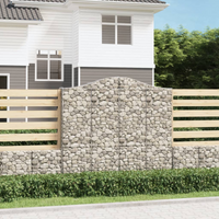 vidaXL Arched Gabion Baskets 12 pcs 200x30x180/200 cm Galvanised Iron