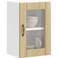 vidaXL Kitchen Wall Cabinet with Glass Door Lucca Sonoma Oak