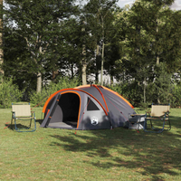 vidaXL Camping Tent Grey and orange 308 x 268 x 130 cm Polyester
