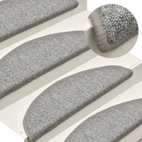 vidaXL Stair Mats 15 pcs 56x17x3 cm Light Grey Half Round