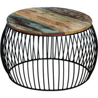 vidaXL Coffee Table Round Solid Reclaimed Wood 68x37 cm