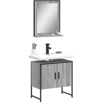 vidaXL 2 Piece Bathroom Cabinet Set Grey Sonoma Engineered Wood