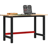 vidaXL Workbench 140x60x81.5 cm Solid Wood Oak