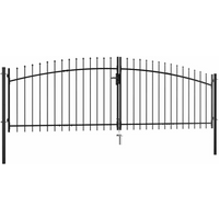 vidaXL Double Door Fence Gate with Spear Top 400x199.5 cm