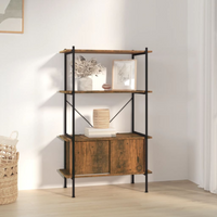 vidaXL 4-Tier Shelving Unit with Cabinet 80x40x130 cm Steel and Engineered Wood