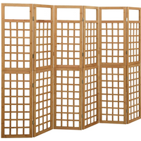vidaXL 6-Panel Room Divider/Trellis Solid Fir Wood 242.5x180 cm