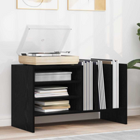 vidaXL Record Cabinet Black Oak 78.5 x 35 x 45 cm Engineered Wood