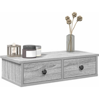 vidaXL Wall Shelf with Drawers Grey Sonoma 60x28x15 cm Engineered Wood