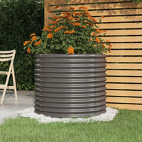 vidaXL Garden Planter Galvanised Steel 80x80x68 cm Grey