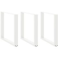 vidaXL Dining Table Legs U-Shaped 3 pcs White 80x(72-73) cm Steel