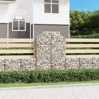 vidaXL Arched Gabion Basket 100x50x140/160 cm Galvanised Iron