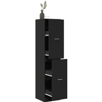 vidaXL Apothecary Cabinet Black 40x41x174.5 cm Engineered Wood