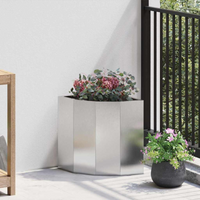 vidaXL Corner Planter Silver 30 x 30 x 35 cm Stainless steel