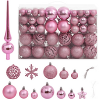 vidaXL 111 Piece Christmas Bauble Set Pink Polystyrene