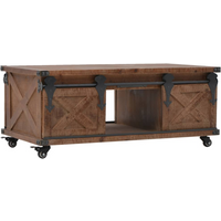 vidaXL Coffee Table Solid Fir Wood 91x51x38 cm Brown