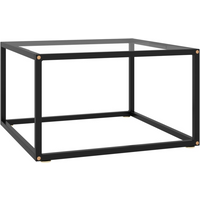 vidaXL Coffee Table Black with Tempered Glass 60x60x35 cm