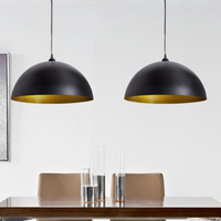 vidaXL Ceiling Lamp 2 pcs Height-adjustable Semi-spherical Black