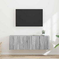 vidaXL TV Wall Cabinet 2 pcs Grey Sonoma 59.5 x 31 x 40 cm