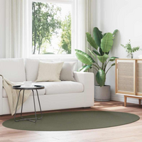 vidaXL Area Rugs Oval HUARTE Forest Green 140 x 200 cm 100% Polyester