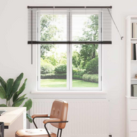 vidaXL Venetian Blinds Height Adjustable Black 130 x 130 cm Aluminium