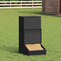 vidaXL Pig Feeder Black 55 x 38 x 76 cm Cold-Rolled Steel