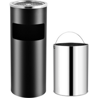 vidaXL Ashtray Dustbin Hotel 30 L Steel Black