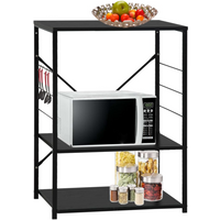 vidaXL Microwave Cabinet Black 60x39.6x79.5 cm Engineered Wood