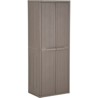vidaXL Garden Storage Cabinet Brown 65x45x172 cm PP Wood Look