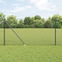 vidaXL Fence Post Grey 50 x 1.2 m (16 x 16 mm mesh) Steel and PVC