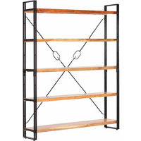 vidaXL 5-Tier Bookcase 140x30x180 cm Solid Acacia Wood