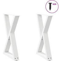 vidaXL Dining Table Legs 2 pcs White 50x(72-73.3) cm Steel