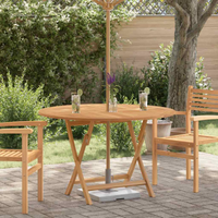 vidaXL Folding Garden Table Ø 110x75 cm Solid Wood Teak