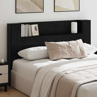 vidaXL Headboard Black Oak 160 x 17 x 104.5 cm Engineered Wood