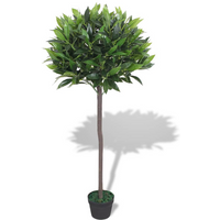 vidaXL Artificial Bay Tree Plant with Pot 125 cm Green