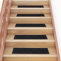 vidaXL Stair Mats Self-adhesive 15 pcs 76x20 cm Black Rectangular
