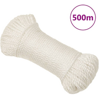 vidaXL Work Rope White 6 mm 500 m Polypropylene