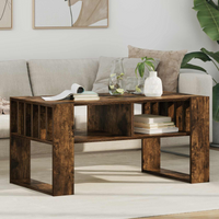 vidaXL Coffee Table Smoked Oak 92 x 49.5 x 45 cm Engineered Wood