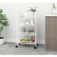 vidaXL 4-Tier Kitchen Trolley White 46x26x85 cm Iron