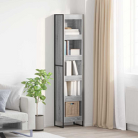 vidaXL Book Cabinet Grey Sonoma 40 x 30 x 189.5 cm Engineered Wood