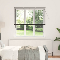 vidaXL Venetian Blinds Height Adjustable Black 175 x 140 cm Aluminium
