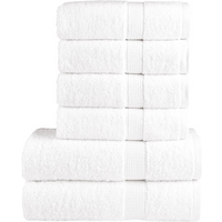 vidaXL 6 Piece Premium Towel Set SOLUND White 600 gsm